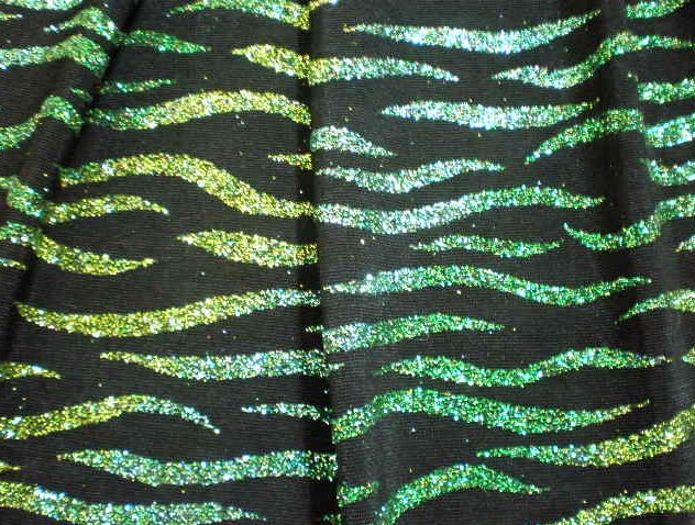 3. Green Wavy Glitter On Black Slinky